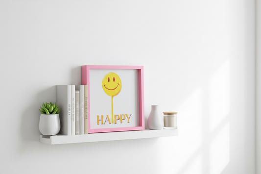 Love Frames Glasbillede - "HAPPY"