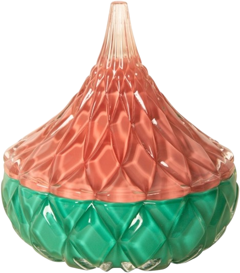Glas krukke m. låg - Grøn/pink