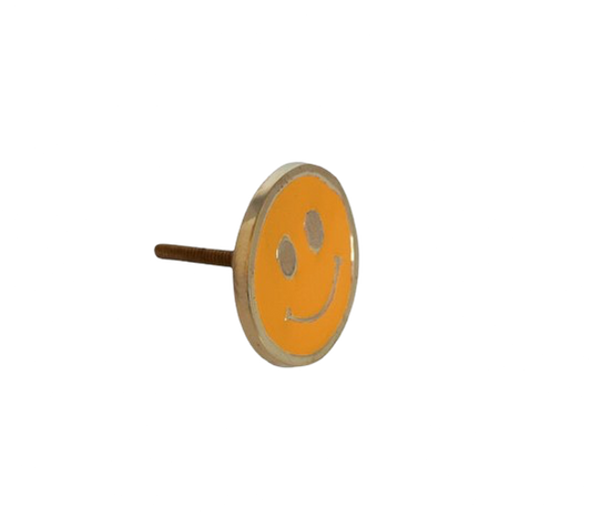 Doorknob Brass Smiley - Orange