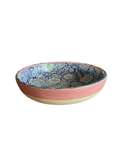 Florencia Low Bowl - Kobolt blå/rosa