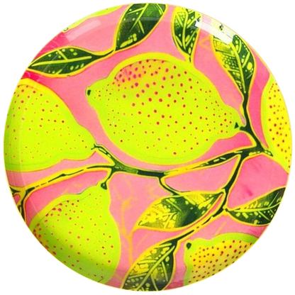 Dekofad - Pink/gul - Lille dekorations fad med citroner på - Kulora 