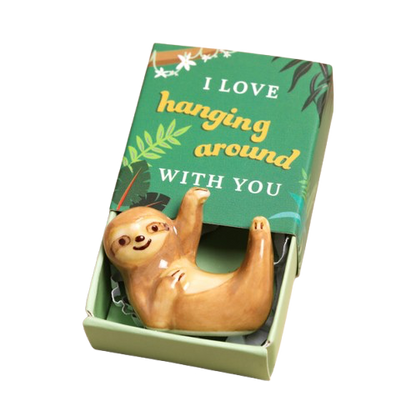 Tiny Matchbox Ceramic Token - Sloth