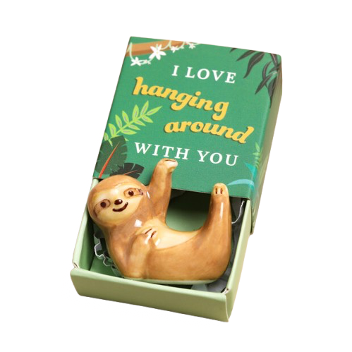 Tiny Matchbox Ceramic Token - Sloth