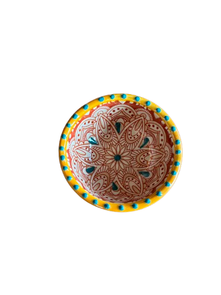Gazania Tapas Bowl Micro - Gul/orange - Keramikskål med blomstermotiv - Kulora 