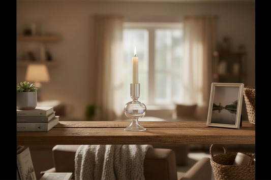 Glas lysestage - Regnbue
