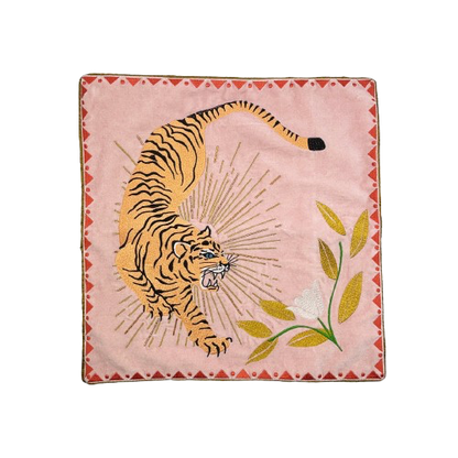 Inked Tiger Cushion - Gul/Grøn/Rød/Orange/Blå - Kulora