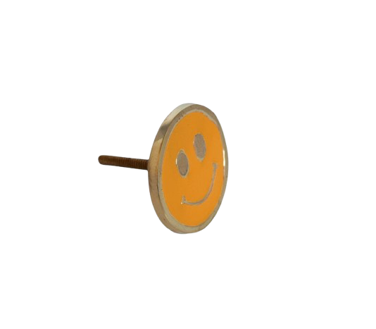 Doorknob Brass Smiley - Orange