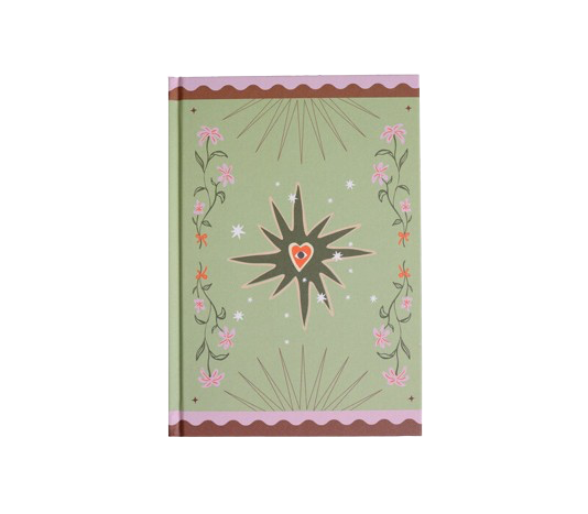 Notebook Green Flowers and Heart
