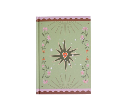 Notebook Green Flowers and Heart