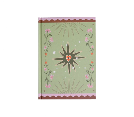 Notebook Green Flowers and Heart
