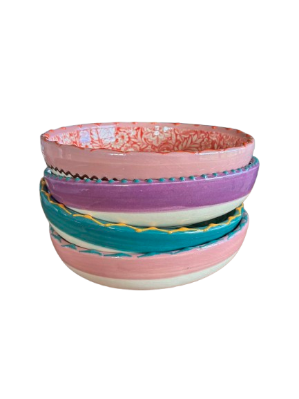 Florencia Low Bowl - Lilla/tyrkis