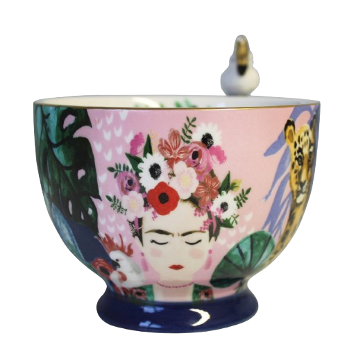 Frida Kahlo Tropical Kop - Lyserød/Grøn/Gul/Rød/Hvid/Blå Nuancer - Kulora 