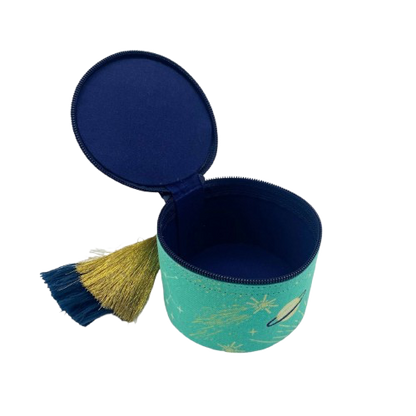 Glimmer Round Box - Turkis/Blå/Guld/Sort - Kulora