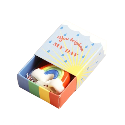 Tiny Matchbox Ceramic Token - Rainbow